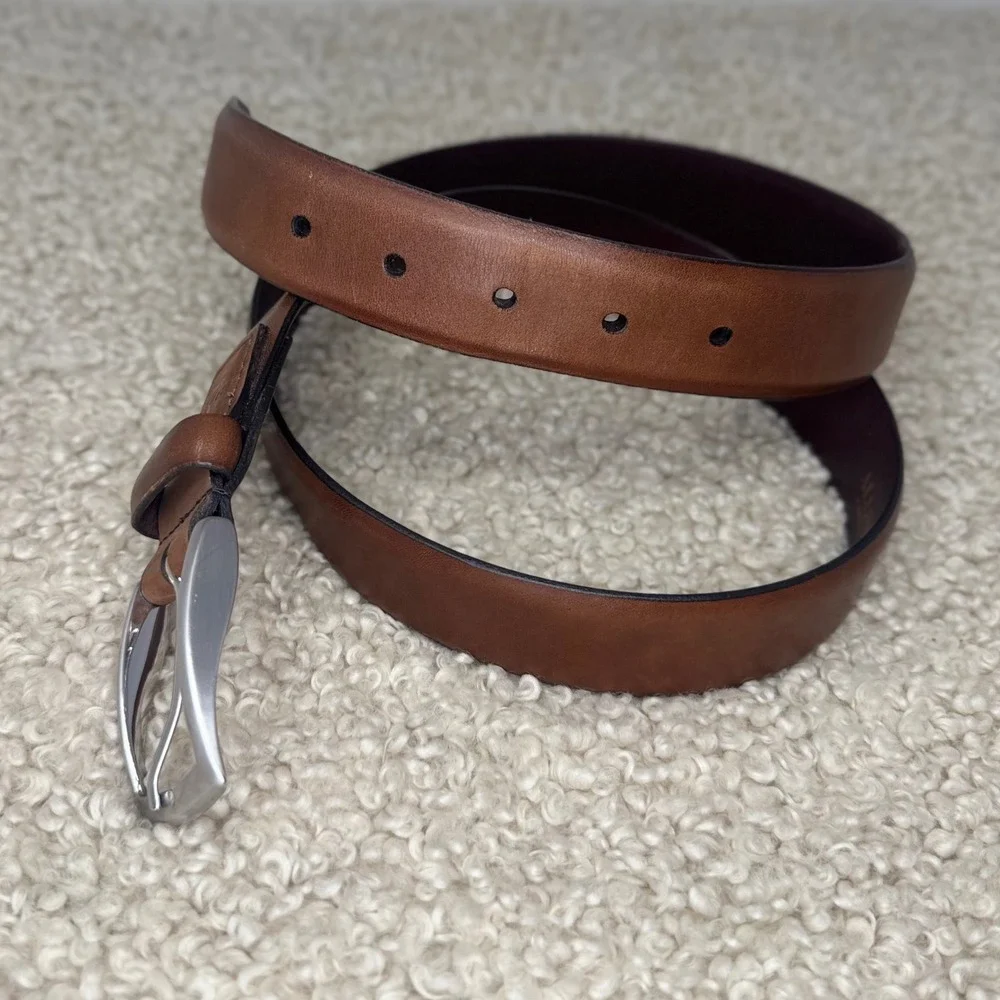 Allen Edmonds Glass Avenue Dress Belt Cigar Brown Mens 40 Made in USA